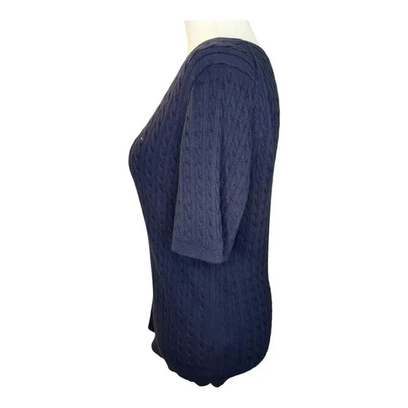 Tommy Hilfiger Women's Cable Knit Pullover Sweater Navy Blue Size Large‎ - Picture 3 of 8